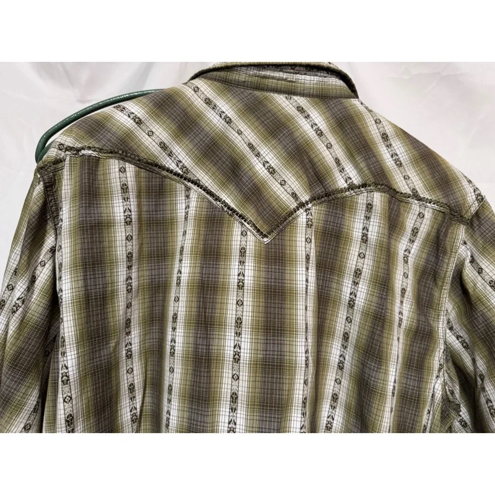 Cody James Western Shirt Mens XL Plaid Pearl Snap Short Sleeve Cowboy Ranch Rode